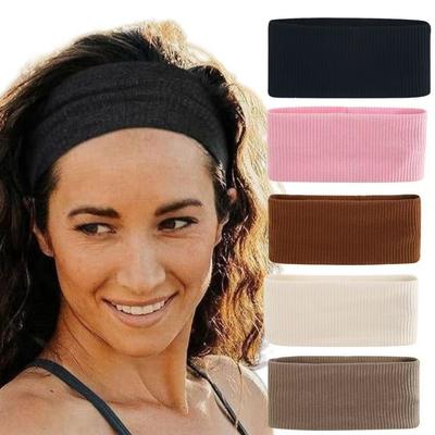 Hair Band, Women'S Elastic Face Wash, Sweat-Absorbing Sports Hair Accessories, Solid Color Non-Slip Headband