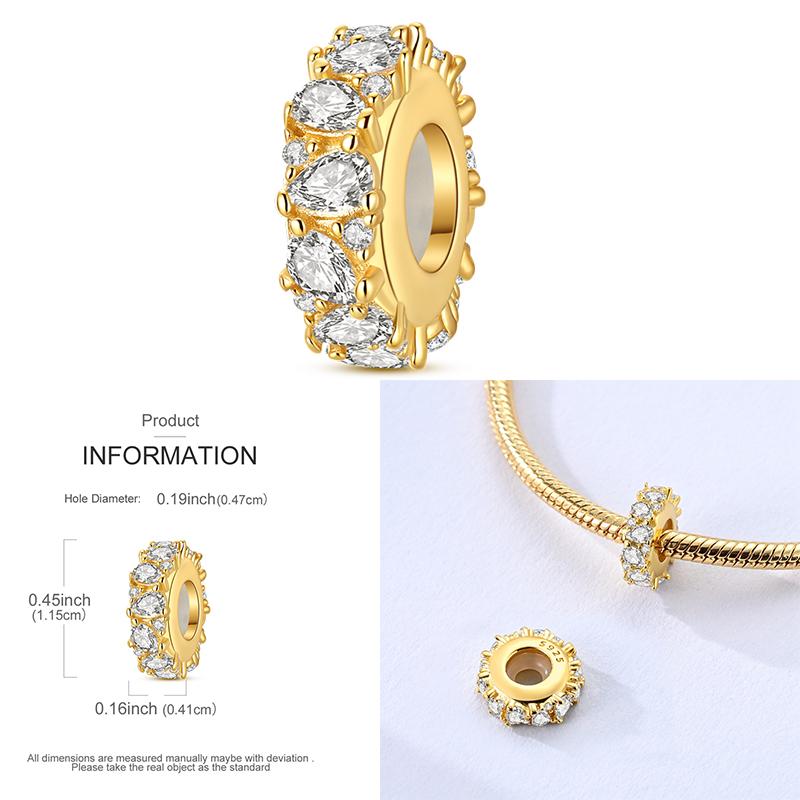 Cat Butterfly Daisy CZ Pave Clip Charm Bead Components Positioning Buckle Copper Metal Silicone Spacer Bead Components Compatible With Authentic