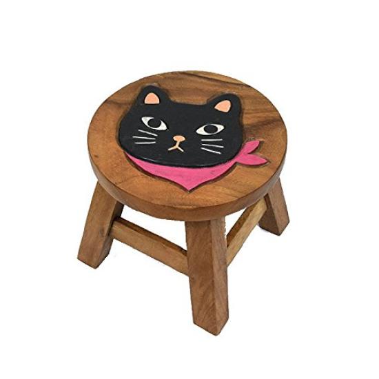 Tokiiro Interior Round Stool Scarf Cat Black 2207-181610712860144