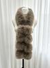 Magnetic Faux Fox Fur Scarf with Pom-Poms - Double-Sided Plush Shawl for Autumn/Winter.