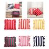 Stylish Square Pillow Cover With Ruffled Trim and Striped Pattern Design Throw Cushion Case For Sofa Bedroom Decors