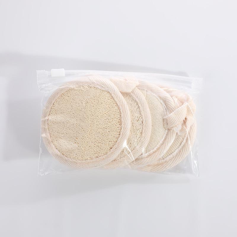 Summer Loofah Bath Scrubber Slices: Cotton & Linen Back Scrubber with Dotted Design