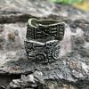 Norse Viking Odins Raven Ring Adjustable Triskele Symbol Punk Jewelry Scandinavian Mythology Triskelion