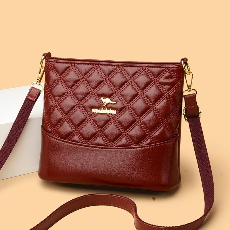 Women's bags, new trendy and versatile large-capacity women's soft leather messenger bags