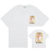 Men Women Streetwear Short Sleeve T-Shirt With Geometric Letter Print Loose Fit Cotton Tee Casual