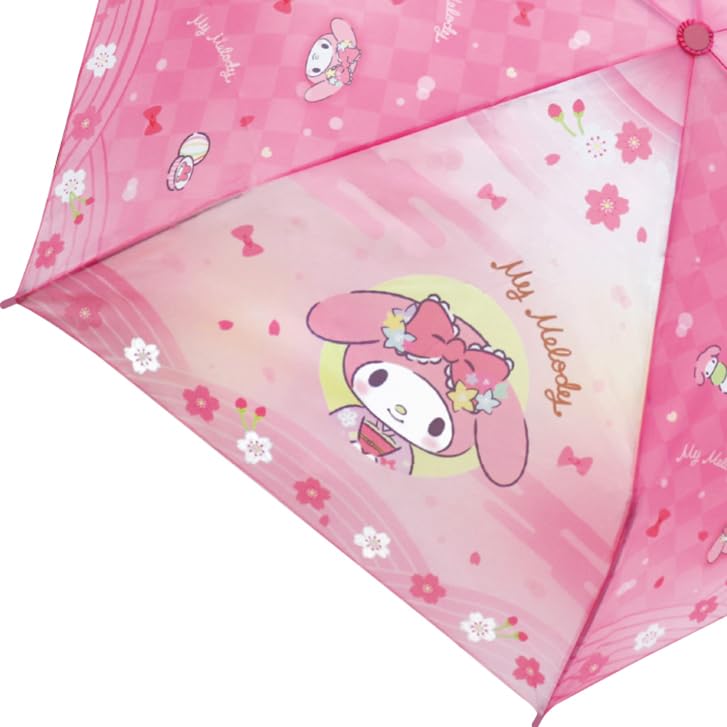 Sanrio My Melody Japanese Pattern Series Folding Manual 53cm Character Umbrella for Boys and Cute Rain Umbrella for Rainy School with Case