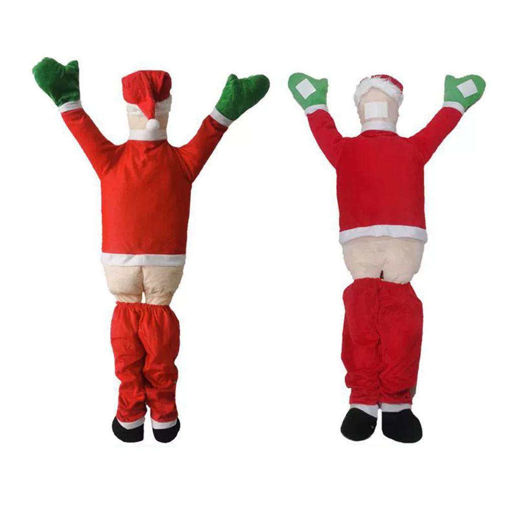 Christmas Hanging Santa Suit From On The Gutter Roof Outdoor Decoration Big 170CM 5.57FT