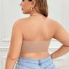 Women Plus Size Seamless Strapless Bandeau Bra Anti-Slip Wireless Removable Multi-Way Bralette