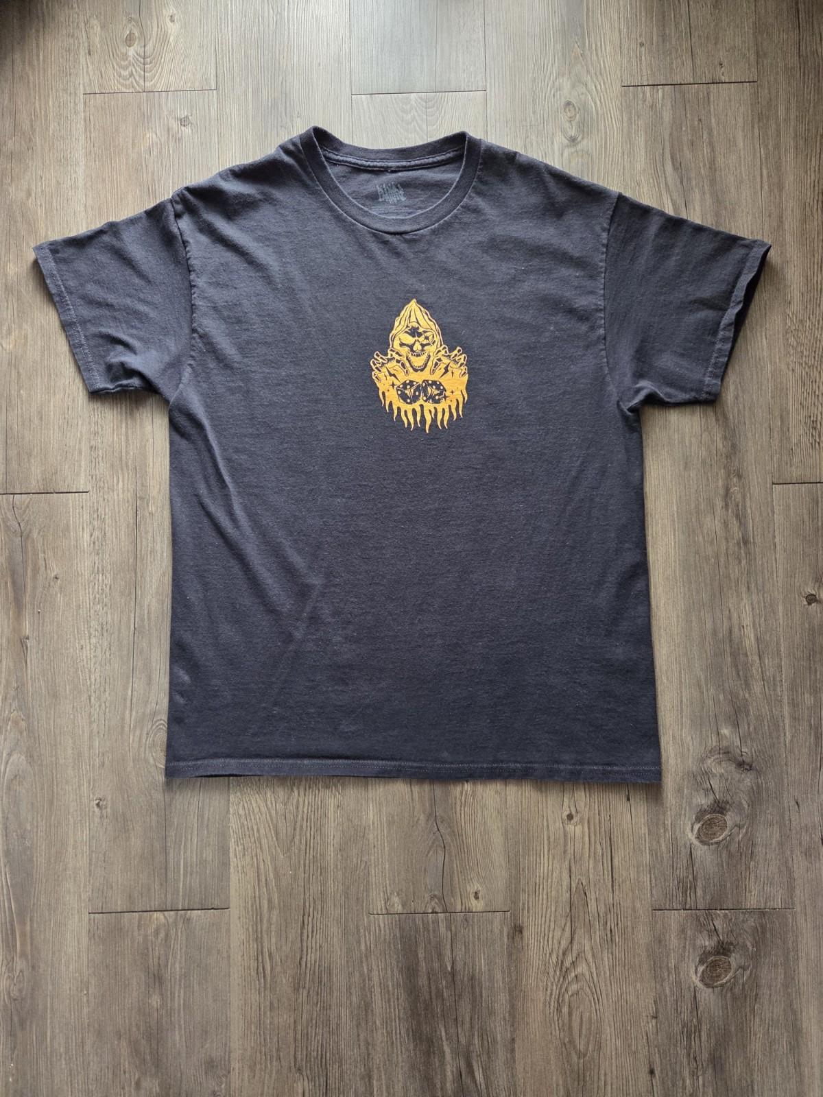 Black & yellow Empyre skull graphic tee Size L S разноцветный