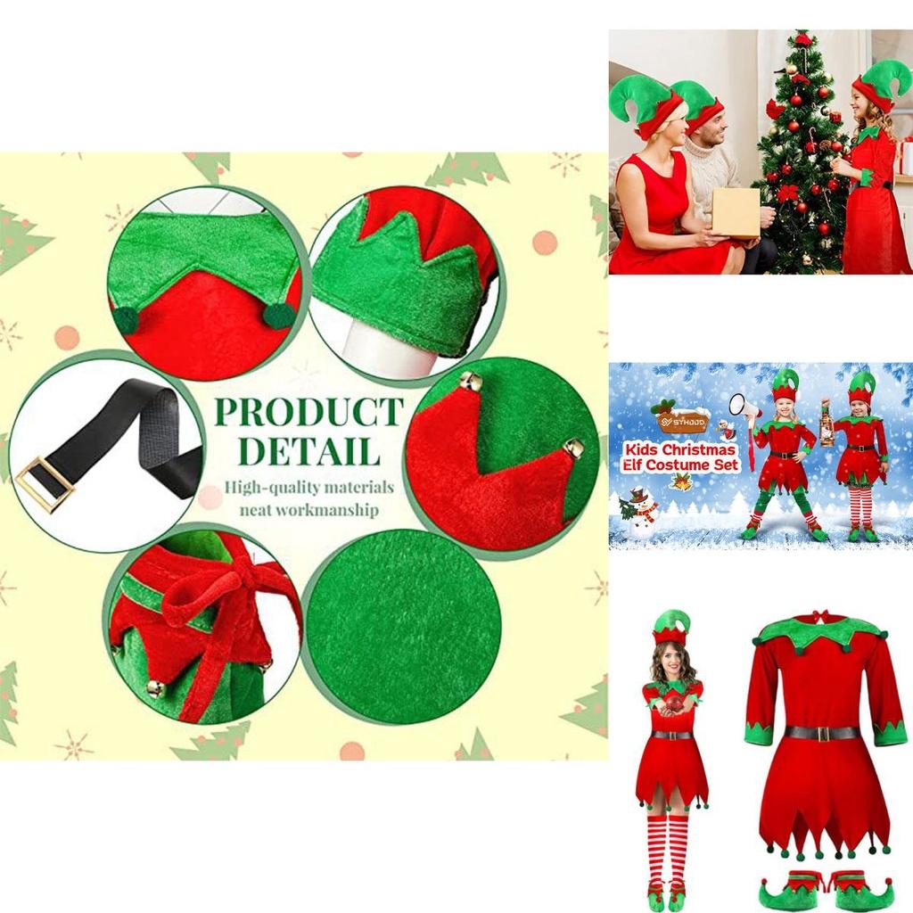 Children's Christmas Outfit Boys And Girls Santa Claus Suit Red Long Sleeve