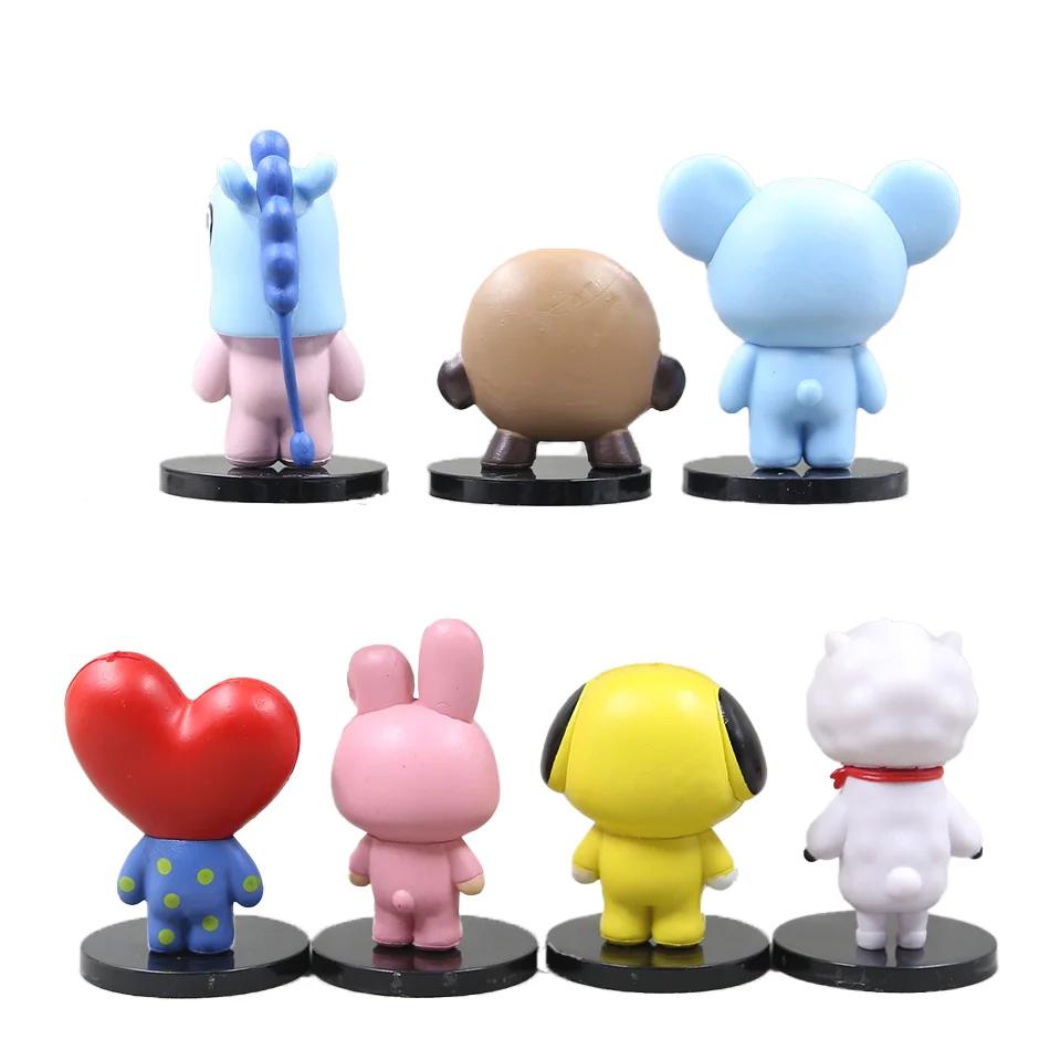 BT21 6cm 7pcs figure korea pop kpop mini figure bts Bt21 koya Model Creative Desktop Accessories Toy Children's Birthday Gift