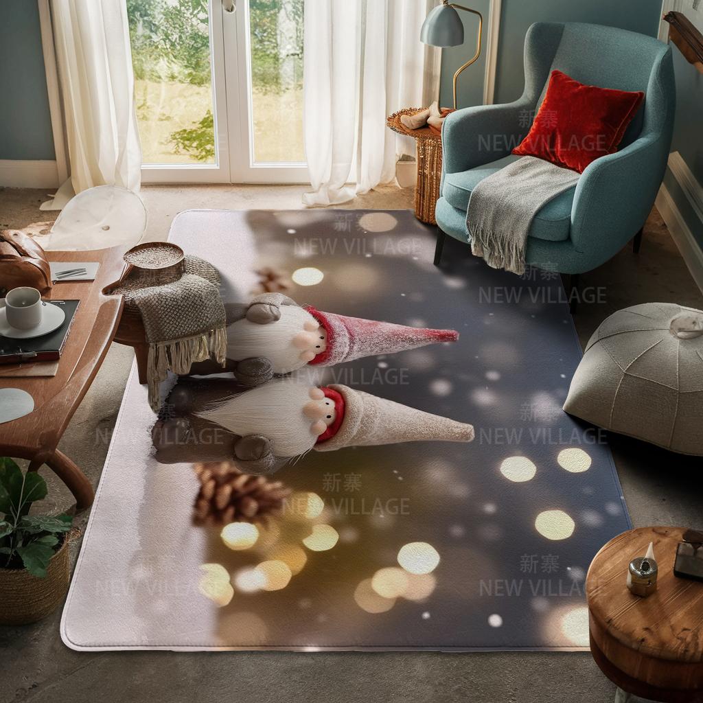 House Entrance Carpet Home Door Mat Living Room Bath Foot Bathroom Non-slip Water Absorption Rugs Bath Merry Christmas Winter