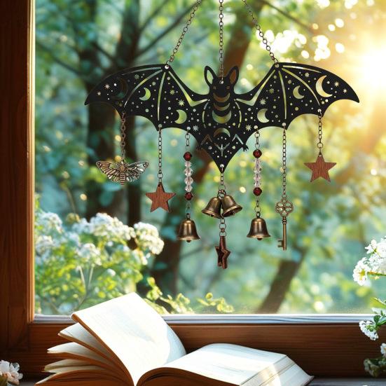 Yousheng Exorcism Lucky Wind Chime Metal Bat Dragon Wind Bell Butterfly Eagle Wind Catcher Wall Window Hanging Ornament for Home Garden Patio