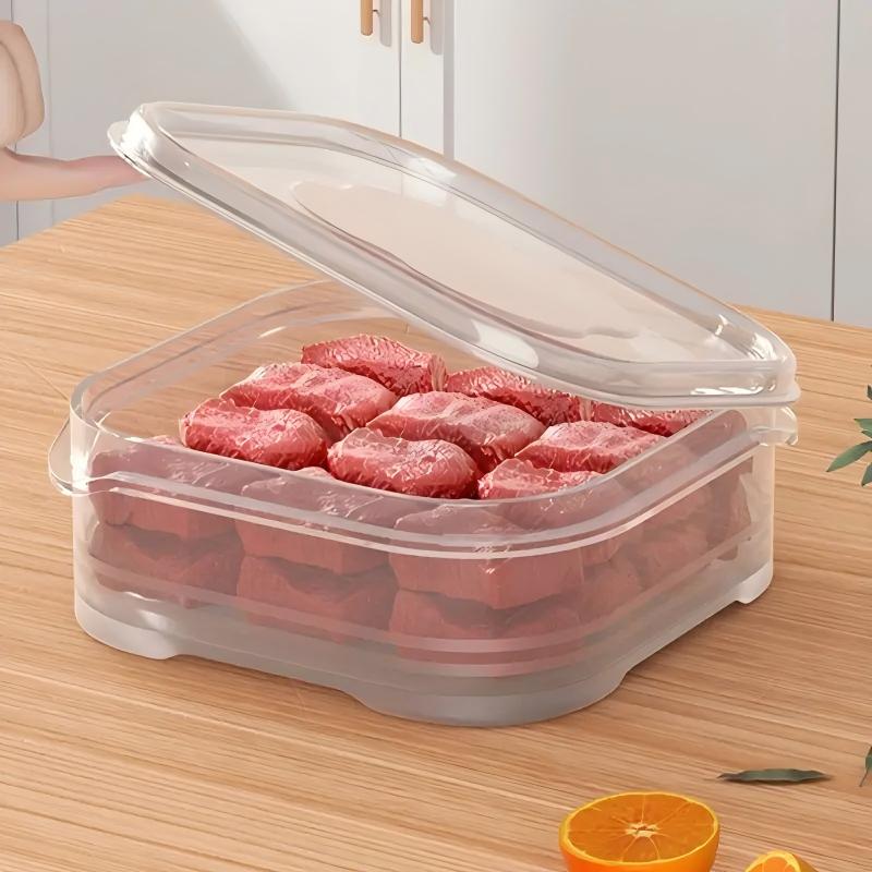 Refrigerator Freezer Storage Box Food Grade Household Crisper Refrigerator Storage and Distribution Meat Vegetable Fresh-Keeping 1PC