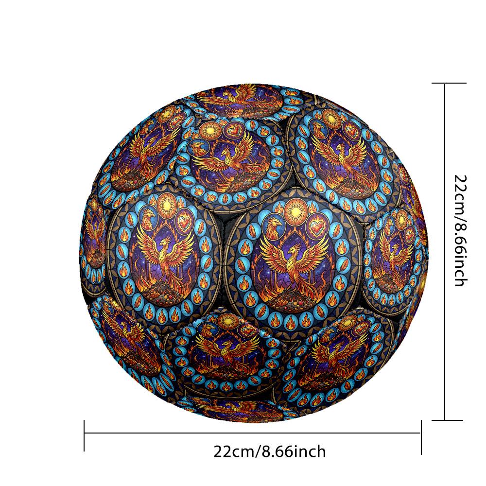 Phoenix Through Flames Round Football Size 5 Adult Ball Suitable for Training Matches and Outdoor Team.