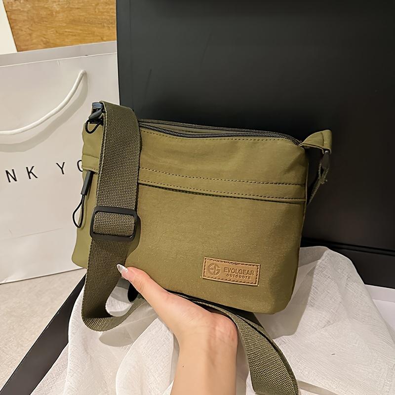 Nylon Square Messenger Bag - Lightweight, Fashionable, Multi-Layer Large Capacity with Adjustable Strap, Anti-Theft Travel Shoulder Bag in