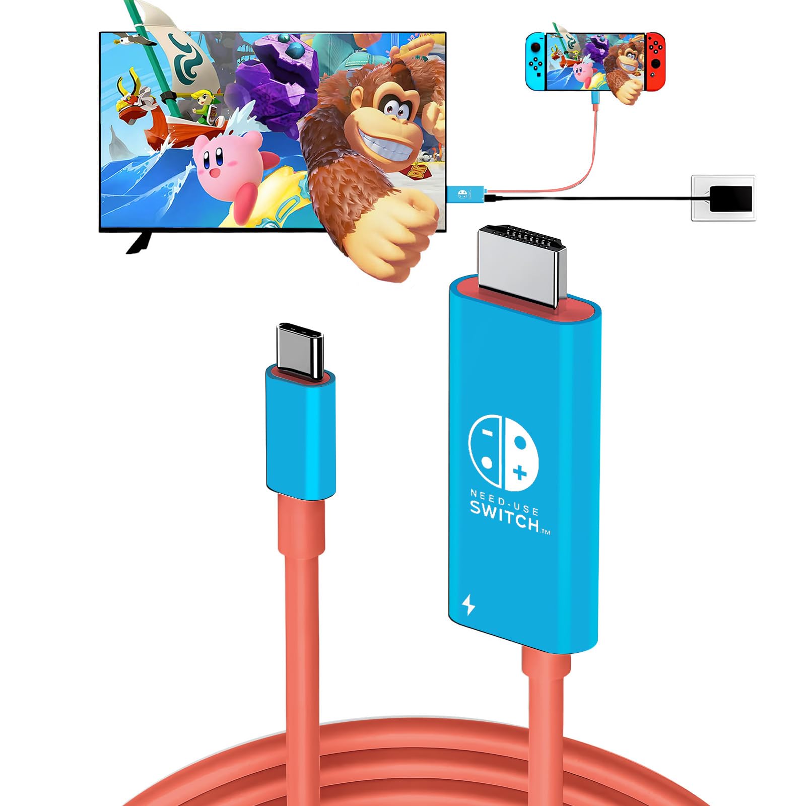 

Оригинальный вывод Switch напрямую на ТВ через HDMI 4K 1080 HDMI PD напрямую на ТВ Портативный для бизнеса Совместим со Switch и другими Док-станция, Type-C, & белый