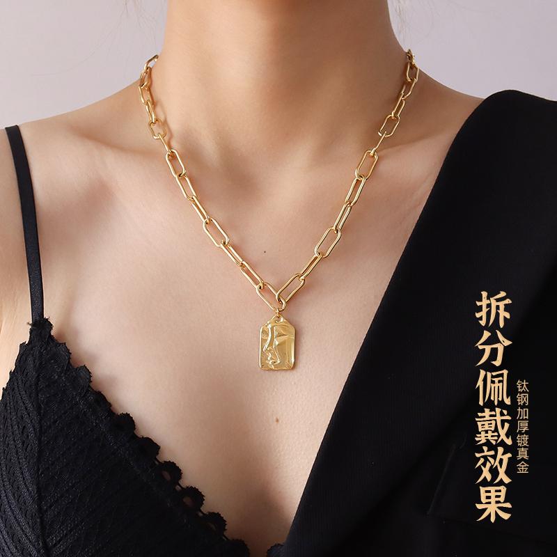 Fashionable Three-Layer Freshwater Pearl Pendant Necklace for Women Stylish Irregular Sweater Chain Stainless Steel Material