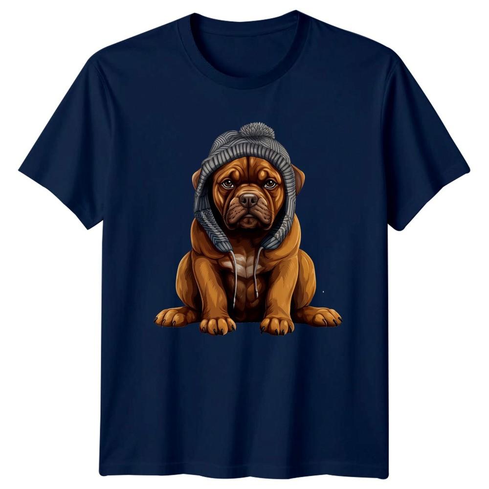 Dogue De Bordeaux Dog Hat Animals Unisexs TShirt Unisexs Tee Graphic Top