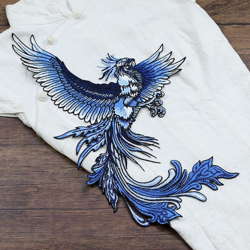 Phönix Stickerei Großes Abzeichen: Chinesischer Stil DIY Denim Mode Dekoration.