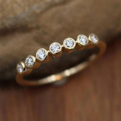 Fedi nuziali minimaliste color oro per donna incastonate con scintillanti pietre di cristallo CZ Anelli semplici ed eleganti Nuovi gioielli trendy