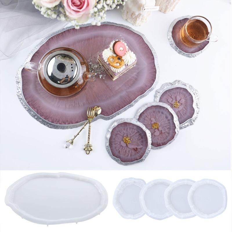 Irregular Tray Molds DIY Coaster Molds Silicone Trinket Dish Molds Epoxy Resin Casting Molds for DIY Casting Home Decor