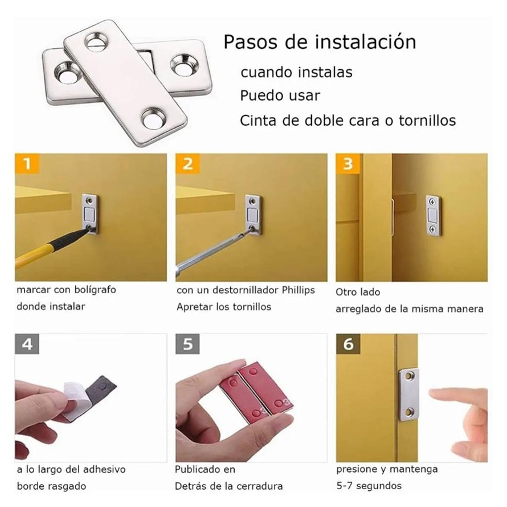 14Pcs Magnet Catch Cold Rolled Steel Hole Free Magnet Stop for Cabinet Door Drawer