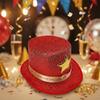 Felt Shiny Jazz Hat Wide Brim Festival Party Cap Live Show Magician Cap  Masquerade