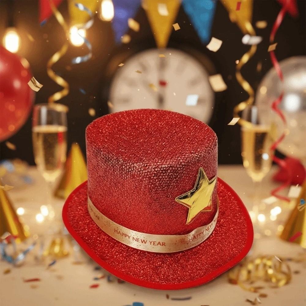 Felt Shiny Jazz Hat Wide Brim Festival Party Cap Live Show Magician Cap  Masquerade