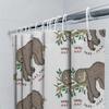 Cute Sloth Shower Curtain Tropical Forest Animal Bathroom Decor Waterproof Set Vintage Nature Pattern Backdrop Home Decor
