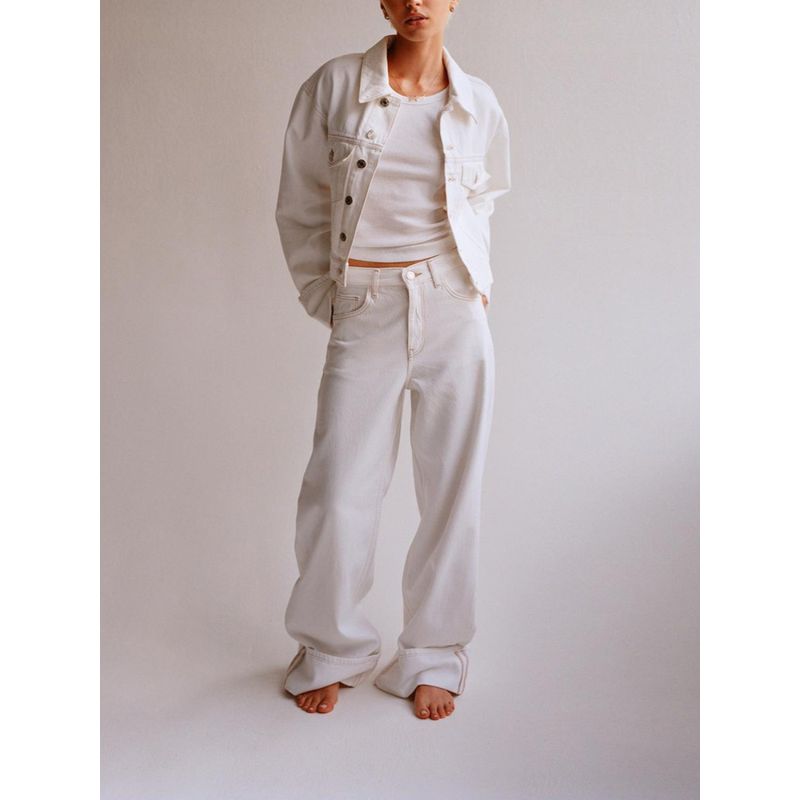 Za2024 Summer New Product Women's Clothes High Waist Slim Looking Curling Trousers Denim Loose Pants 6045043 250