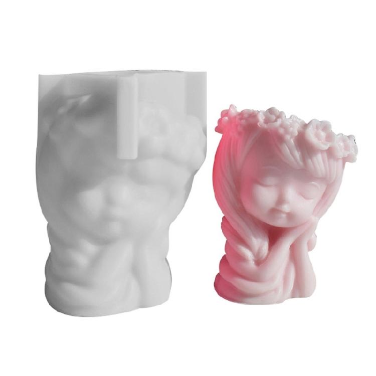 3D Teenager Girl Planter Silicone Mold Candle Candy Decorating Tool Household