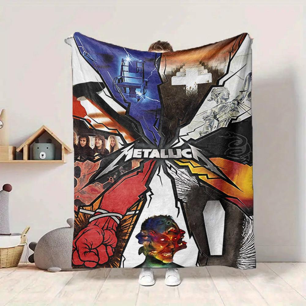 1pc Metallica Poster Artwork Blanket Soft All Season Throw with Vibrant Design, Perfect for Home, Travel, and Gifts, Ideal for Naps and Camping