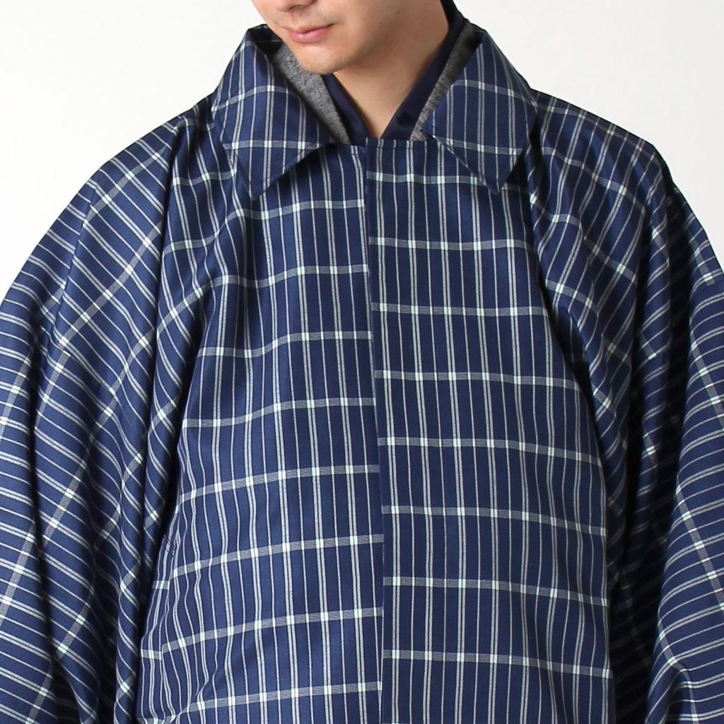 Shoten for Protect your kimono with Rainproof kimono square sleeve with storage bag navy [Kato Men's Kimono] water-repellent treatment! coat, coat,