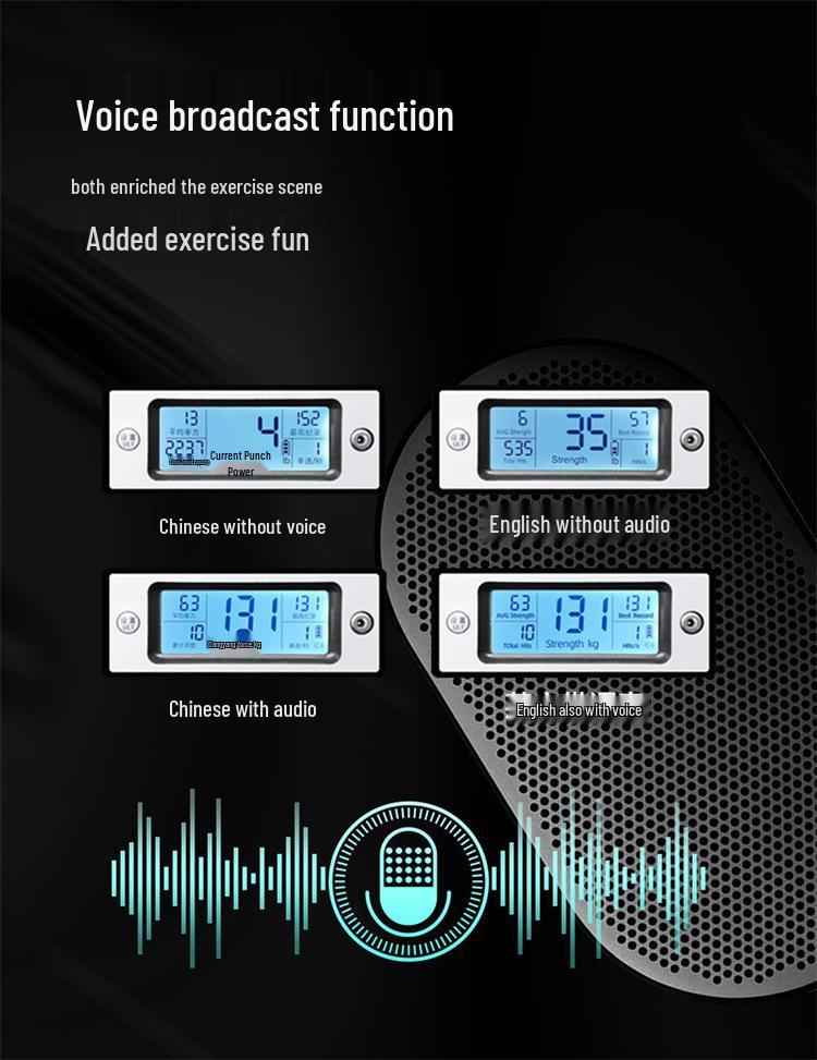 Boxing Smart Voice-Activated Punching Bag: Portable Punch Power & Speed Tester