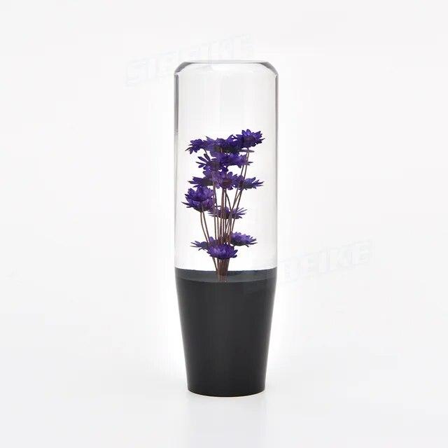 Universal 15CM Car Manual Shifter Head Shift Knob Stick Crystal Transparent Flower Gear Shift Knob