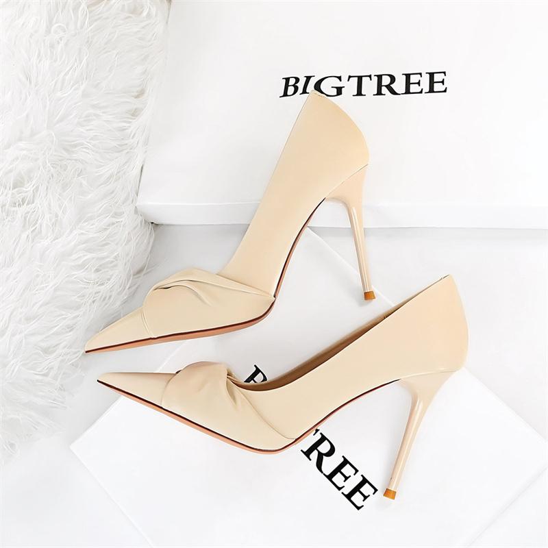 Fashion Women Luxury Suede Shallow Mouth Pointed Toe Thin High Heels Pumps Party Green  Bow Knot Wedding Bridal Party Shoes