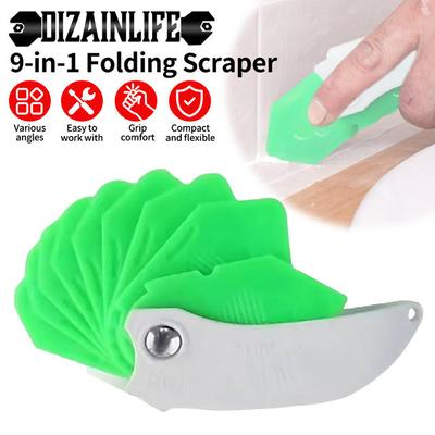 Outil de calfeutrage en silicone 9-en-1 Professionnel Applicateur de mastic Lisseur de joints Spatule pour carrelage Fenêtre Coulis Bordure Enlèvement