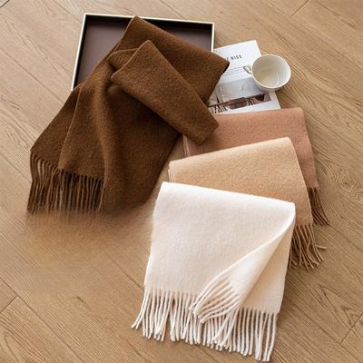 Sheep Wool Scarf Autumn and Winter Thickened Warm Scarf Solid Color Versatile Warm Fashion Scarf Shawl