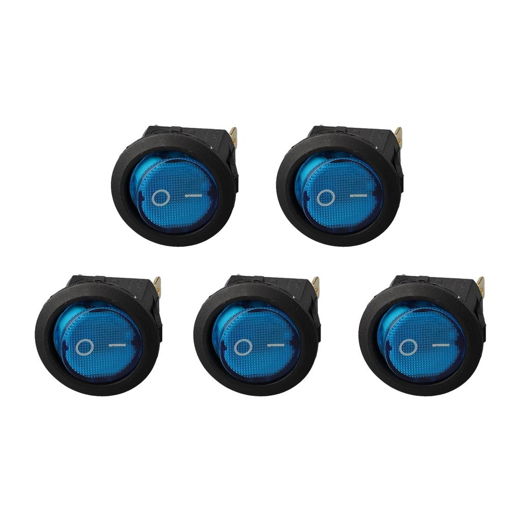 5Pcs 12V 20A Boat SPST Round On/Off Rocker Waterproof Switch Car Marine Auto