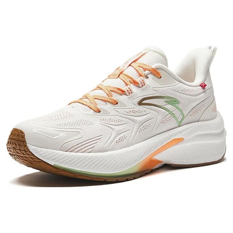 New Anta Rocket 5.0 Cushioned Slip Resistant Low Top Running Shoes Women's White Yellow 122345523-3