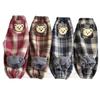 Kinder Karomuster Fleece Sweatpants - Warme Cartoon Applikation, Herbst/Winter, Jungen & Mädchen