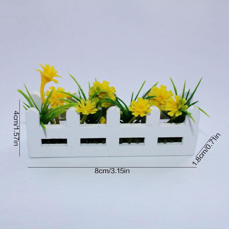 

1/12 Scale Dollhouse Flower Potted Plant Mini Garden Decoration Micro Landscape Ornament For Dolls Houses жовтий