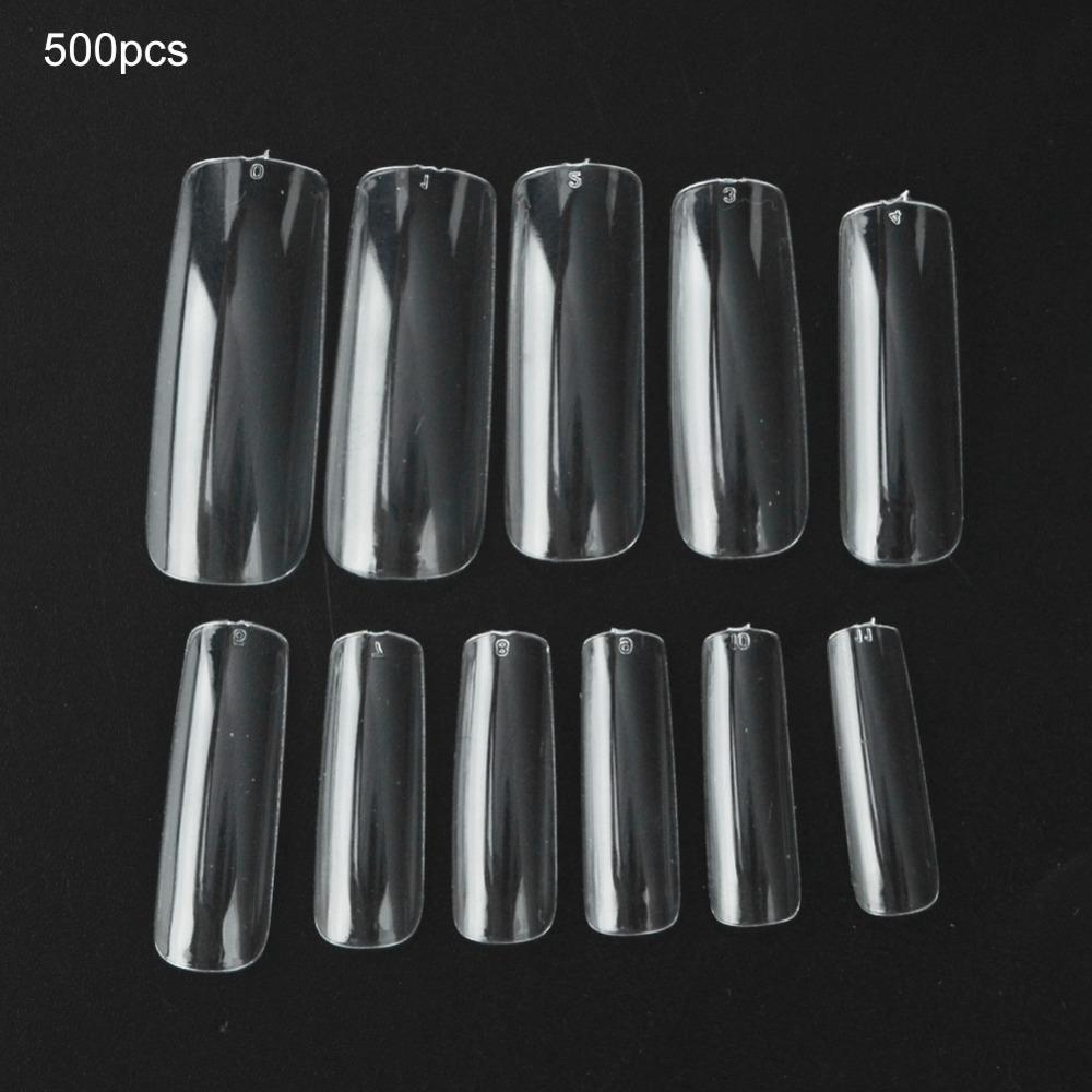 500pcs Long Square Full Coverage False Nail Tips Artificial Nail Extension Making