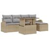 VidaXL Ensemble de Canapés de Jardin de 6 pièces avec Coussins Beige en Rattan Poly 3348626