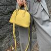 Advanced Niche Hand-held Shell Bag For Women New French Style Top Layer Cowhide Mini Single Shoulder Crossbody Bowling Bag