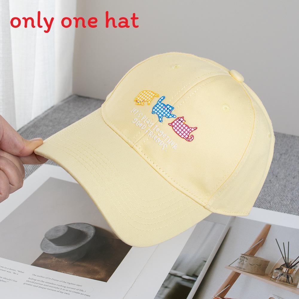 Cute Cartoon Cat Cotton Baseball Cap With Adjustable Fit For Casual Wear