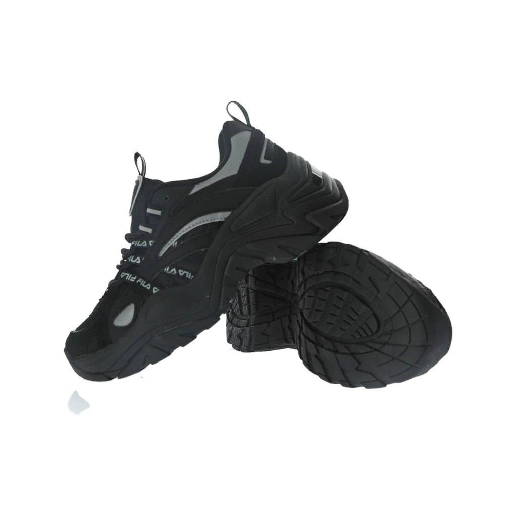 FILA Sofia Fishbone Shoes Round Toe Lace-Up Shock Absorbing Non-Slip Breathable Low-Top Casual Shoes Women sneaker Black F12W034120FBK