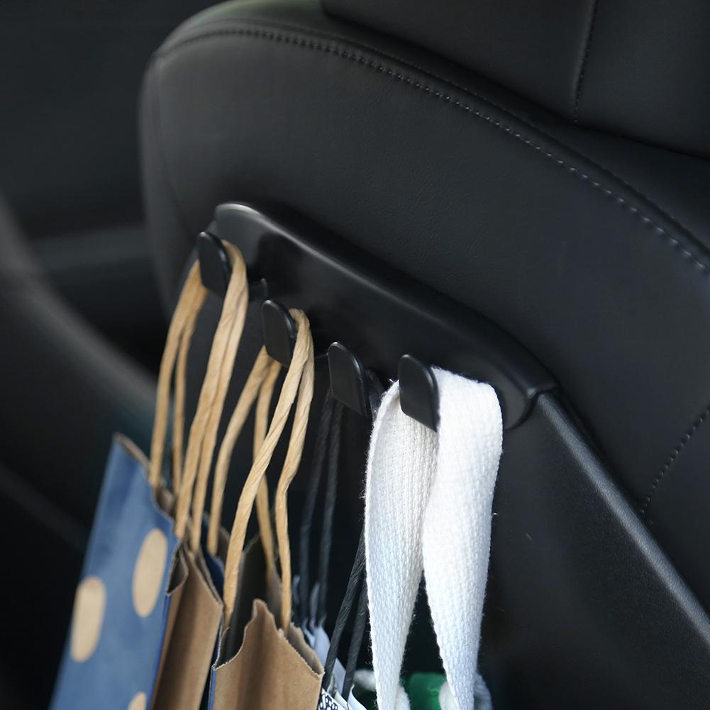 Cârlig interior auto, 4 cârlige, geantă, poșetă, suport de depozitare din pânză, cârlige de agățat din plastic auto pentru accesorii Tesla Model 3 Y
