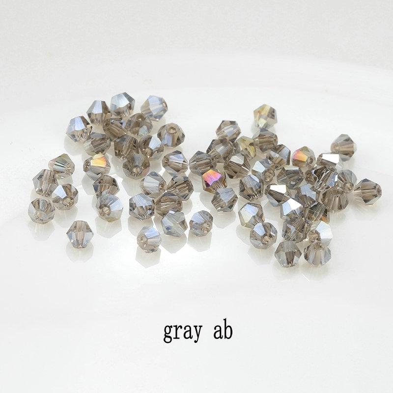 4mm 100pcs Shiny Crystal Beads Bicone Beads Glass Beads Loose Spacer Beads for Bracelet DIY Jewelry Making 200pcs